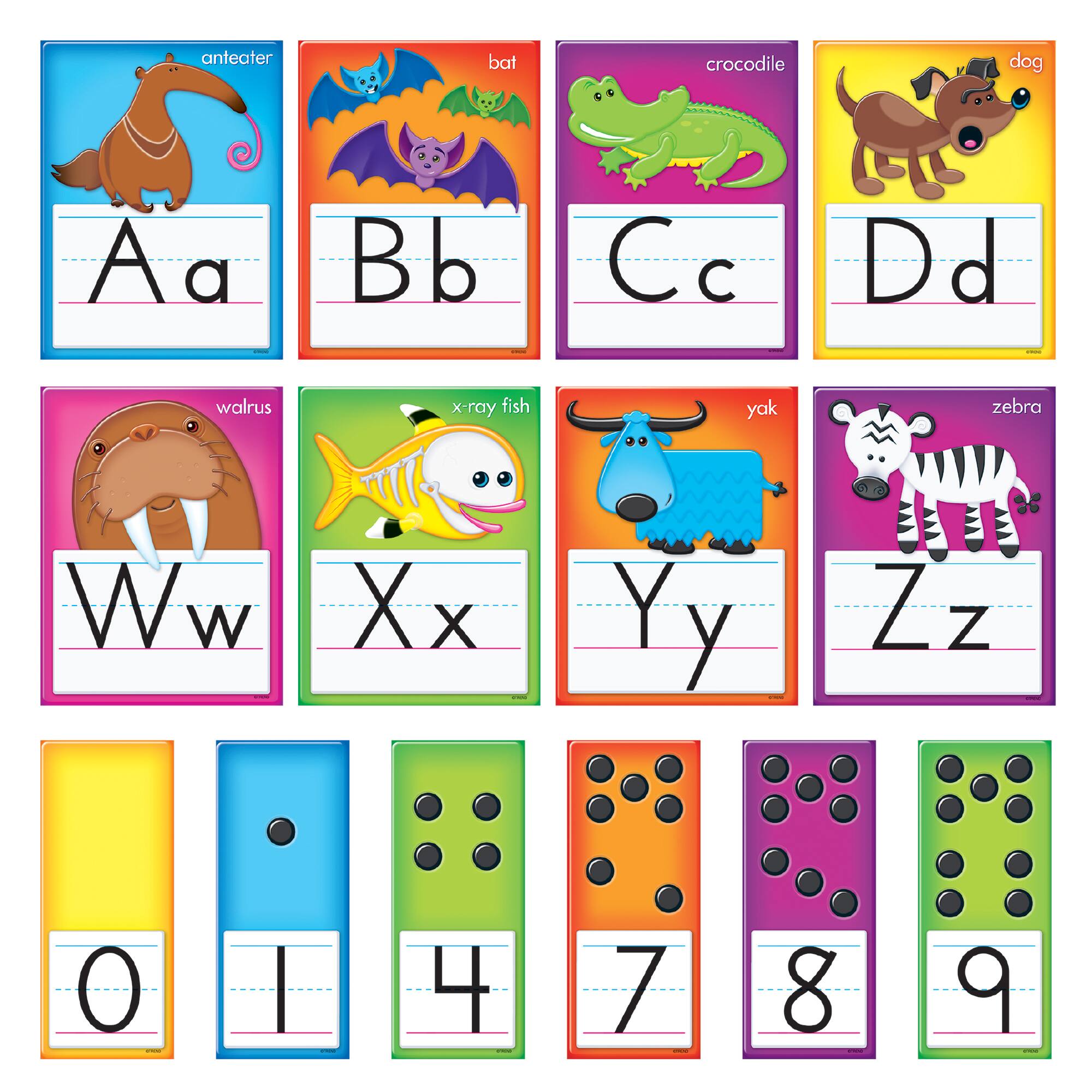 Trend Enterprises Awesome Animals Alphabet Cards Bulletin Board Set