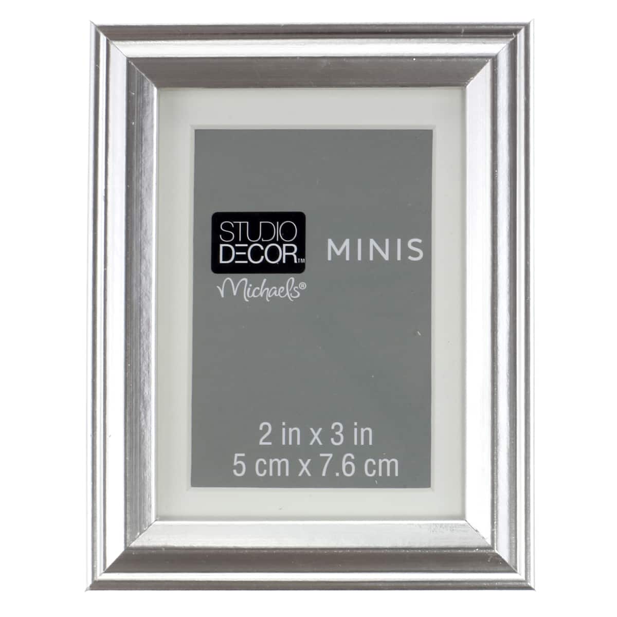 Mini Frame with Mat by Studio Decor : Gray, 2 x 3 Inches