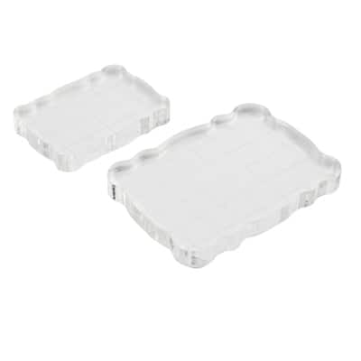 Acrylic Stamp Block Set for Crafts, 5 Sizes (Clear, 5 Pack)
