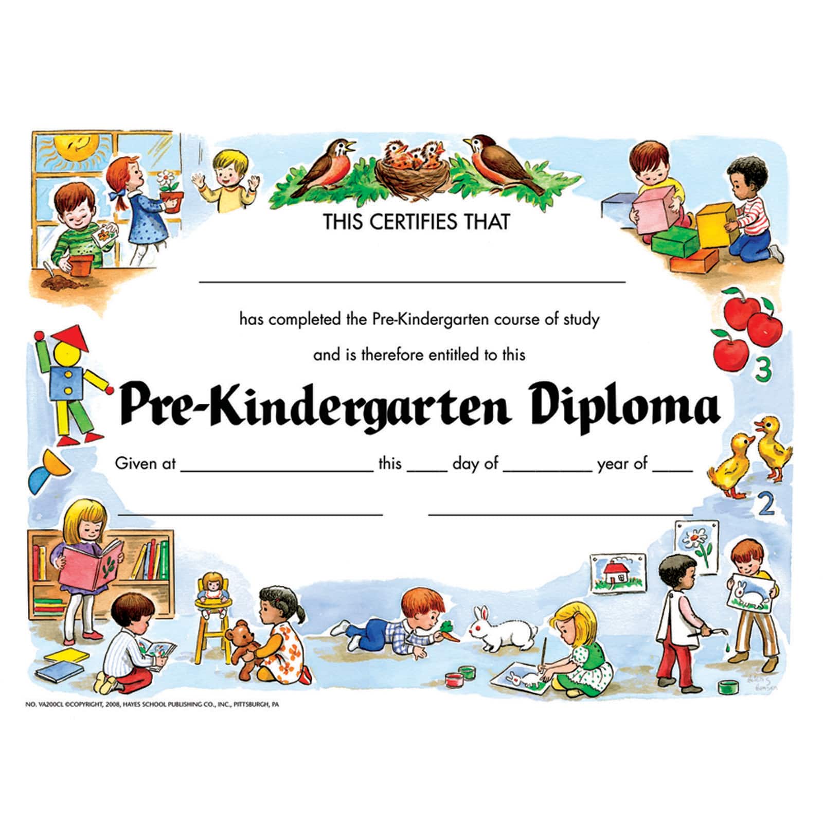 Flipside Products 8.5&#x201D; x 11&#x201D; Pre-Kindergarten Diploma, 6 Pack Bundle