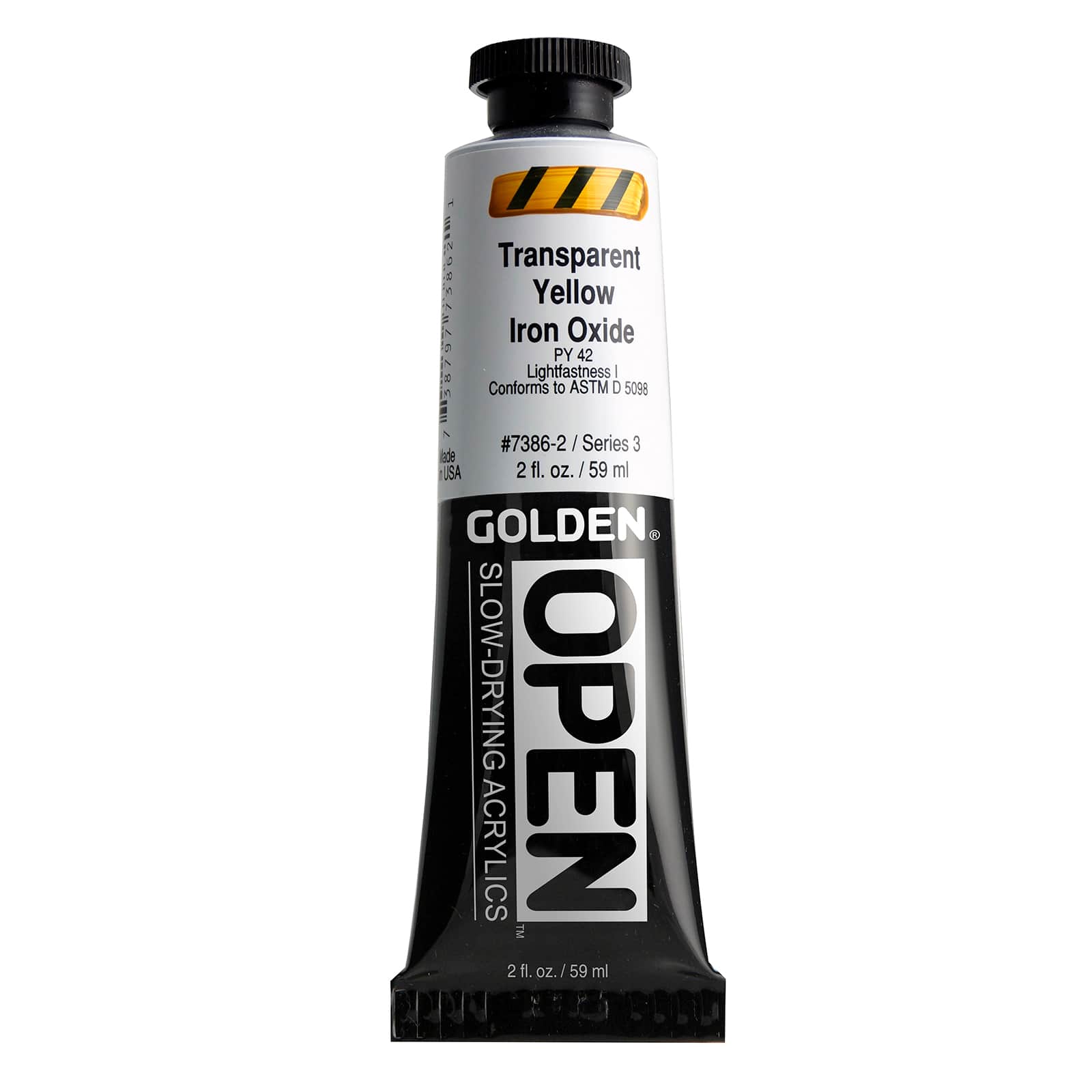 Golden OPEN Slow-Drying Acrylics, 2 oz Paint in Transparent Yellow Iron Oxide
