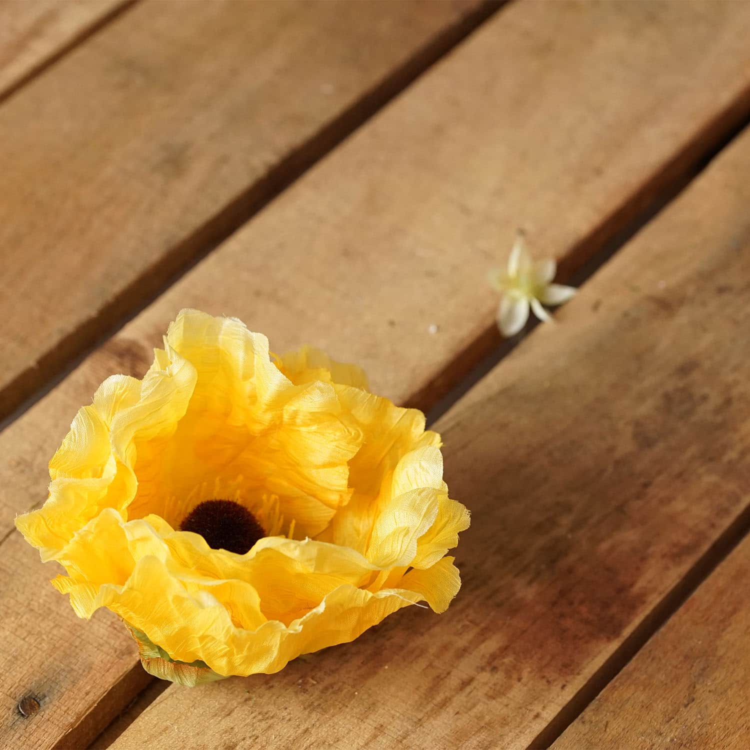 Yellow Poppy Flower Decorative Crafting Stem