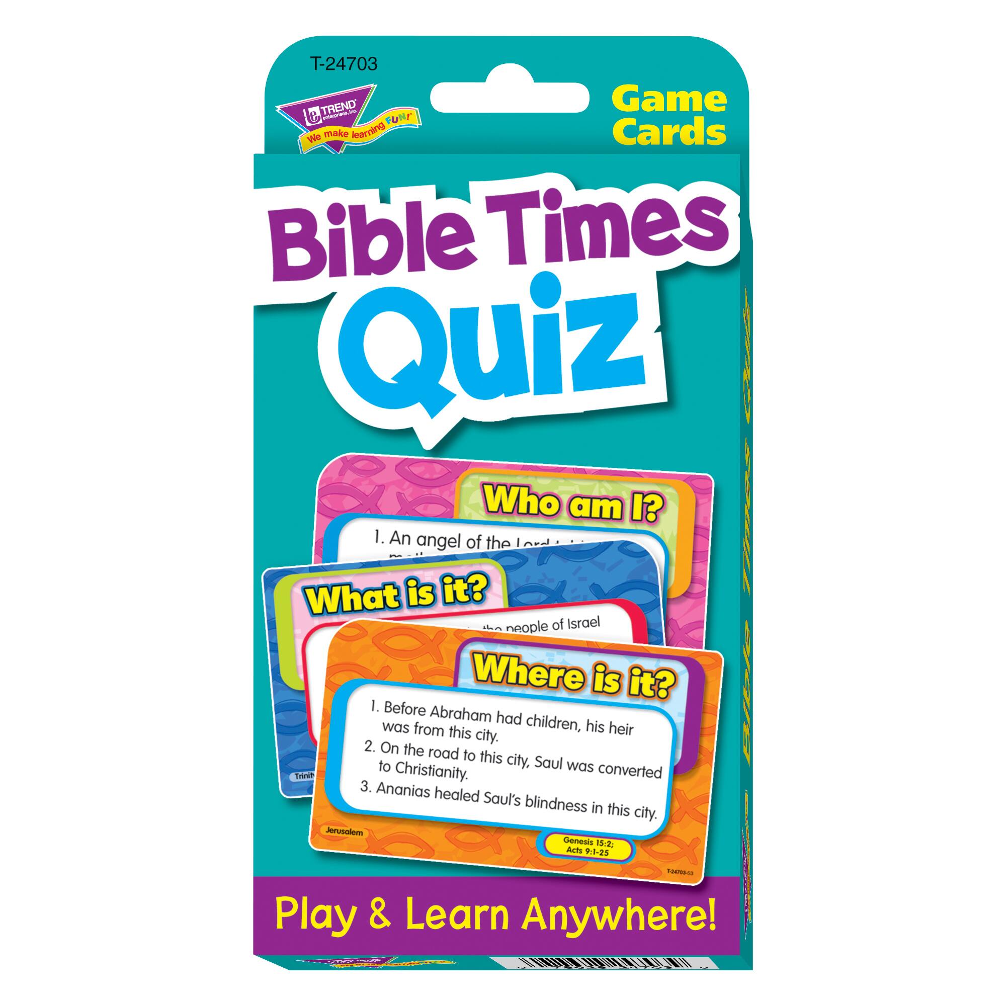 Trend Enterprises® Bible Times Quiz Game Cards, 6 Sets