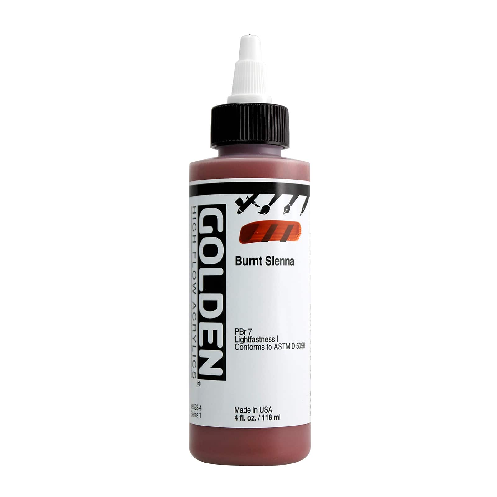 Golden High Flow Acrylics 4 oz Paint in Burnt Sienna