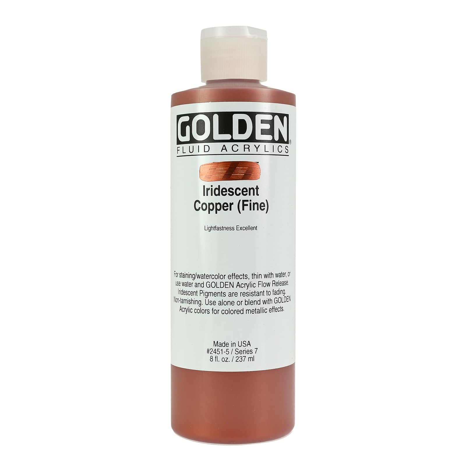 Golden Iridescent Fluid Acrylics 8 oz Paint in Iridescent Copper (Fine)