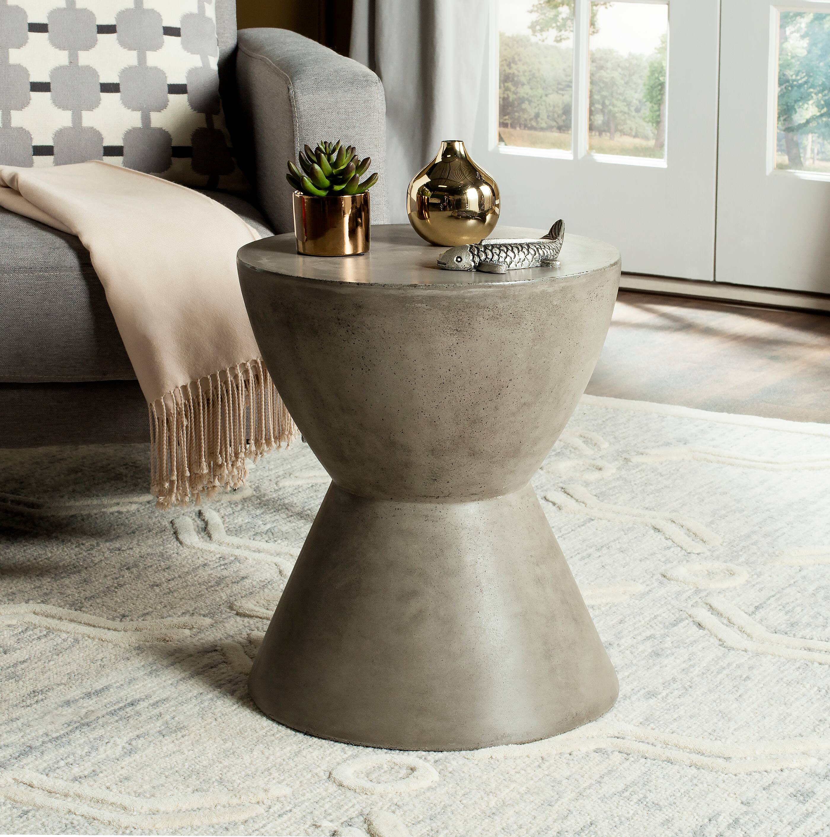 Athena Concrete Stool in Dark Grey