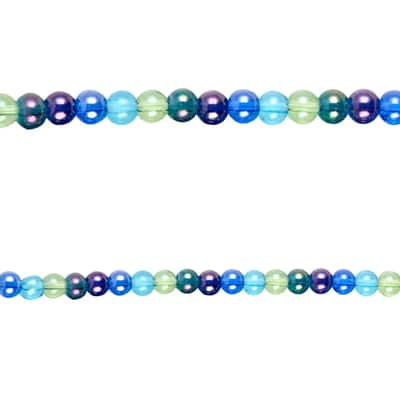 Bead Gallery® Clear Glass Beads, Aqua Mix