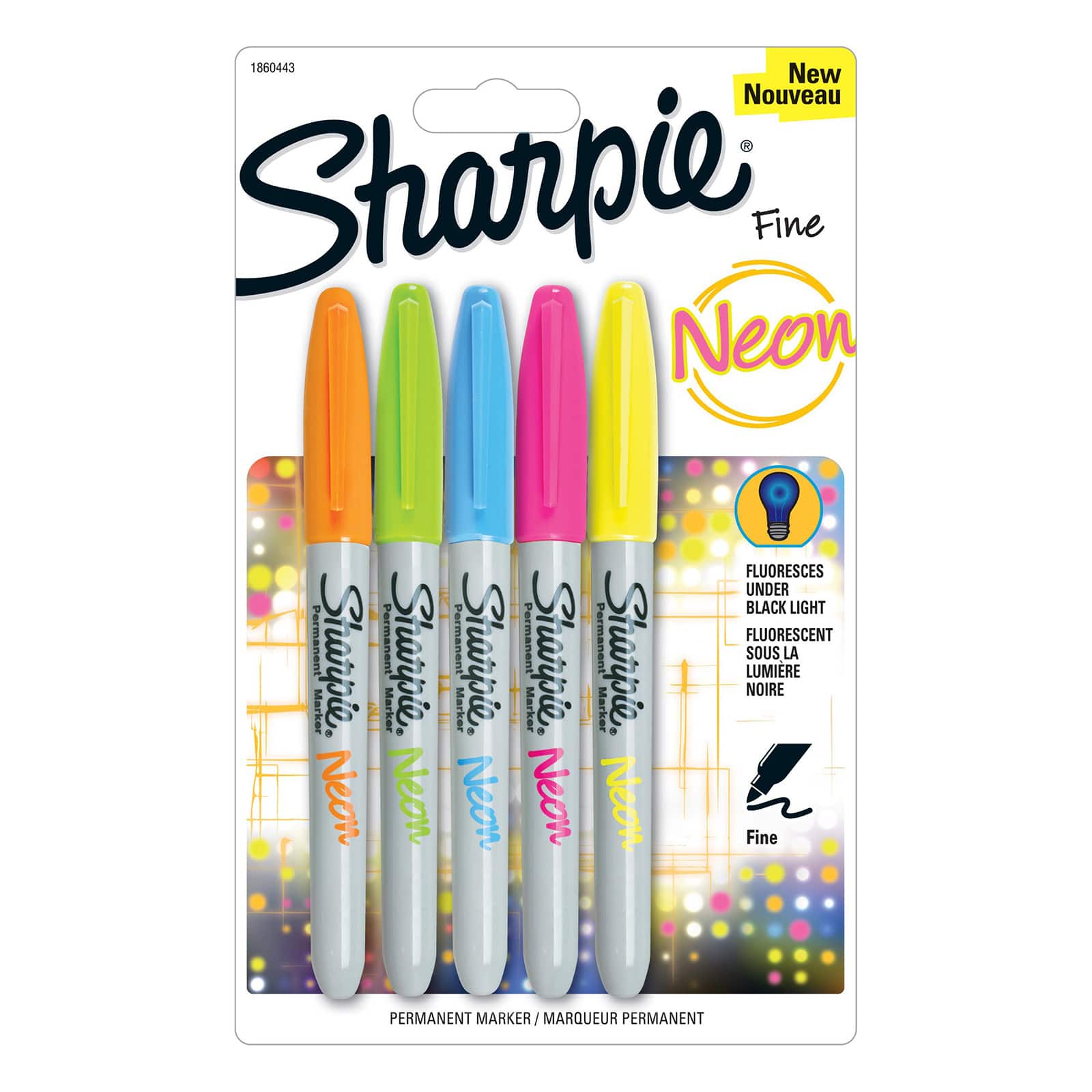 Sharpie® Fine Point Neon Marker Set, 5 Count