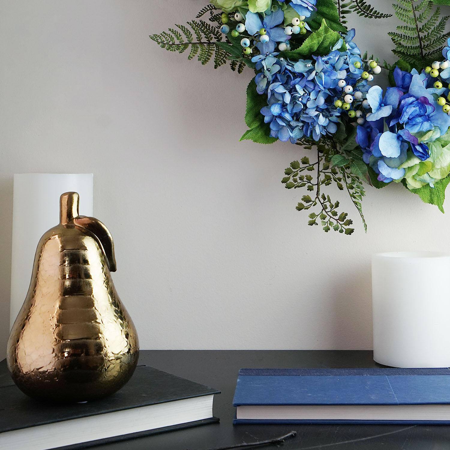 24" Blue & Green Hydrangea & Berry Wreath