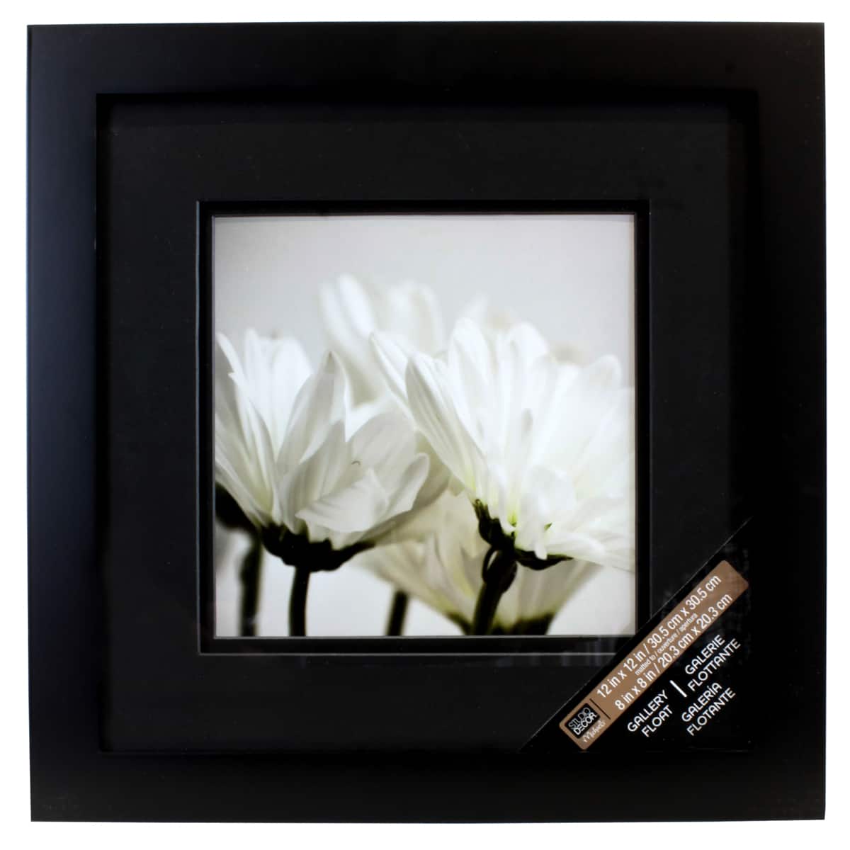 8 Pack: Black 8 x 8' Square Gallery Wall Frame with Double Mat by