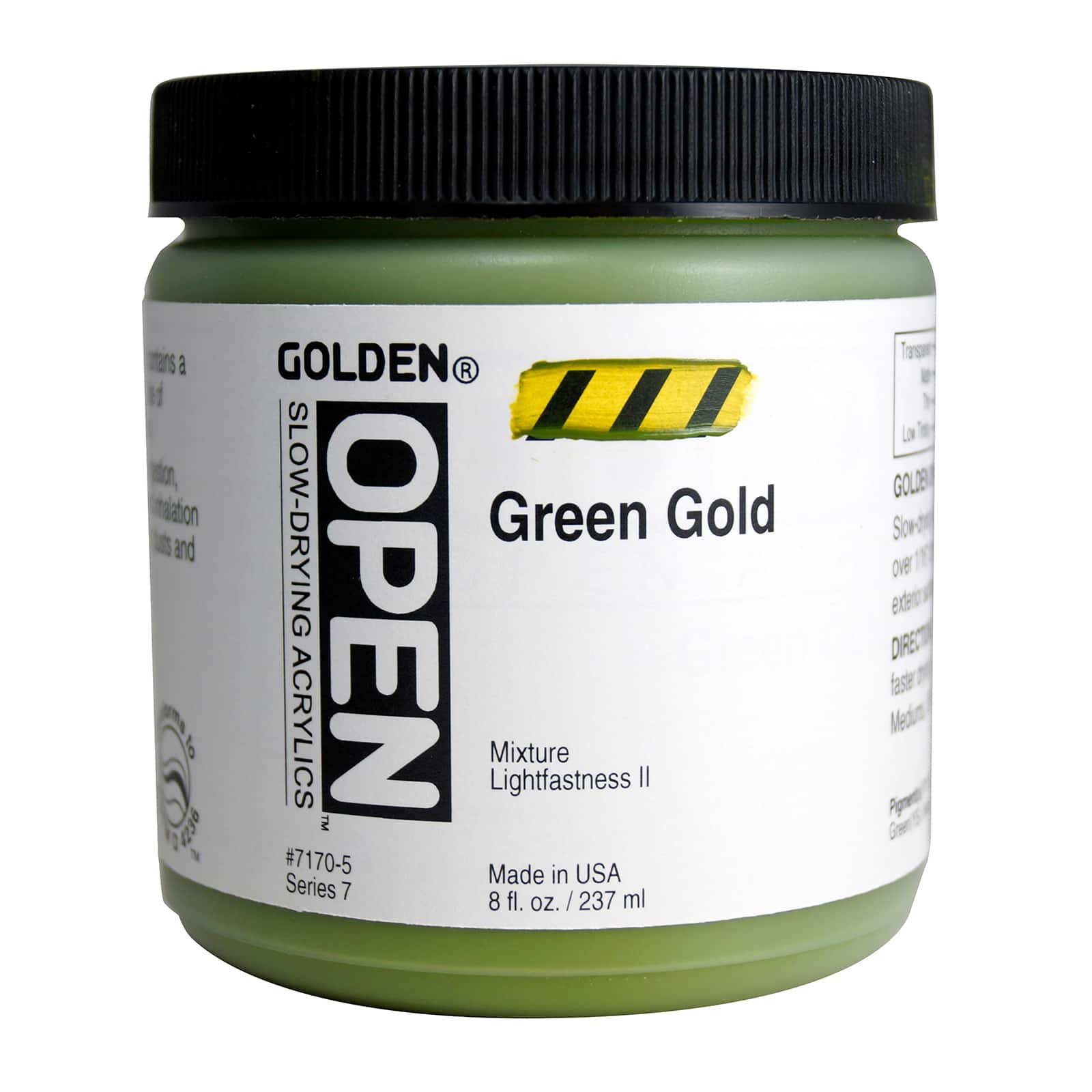 Golden OPEN Slow Drying Acrylics, 8 oz Paint in Green Gold