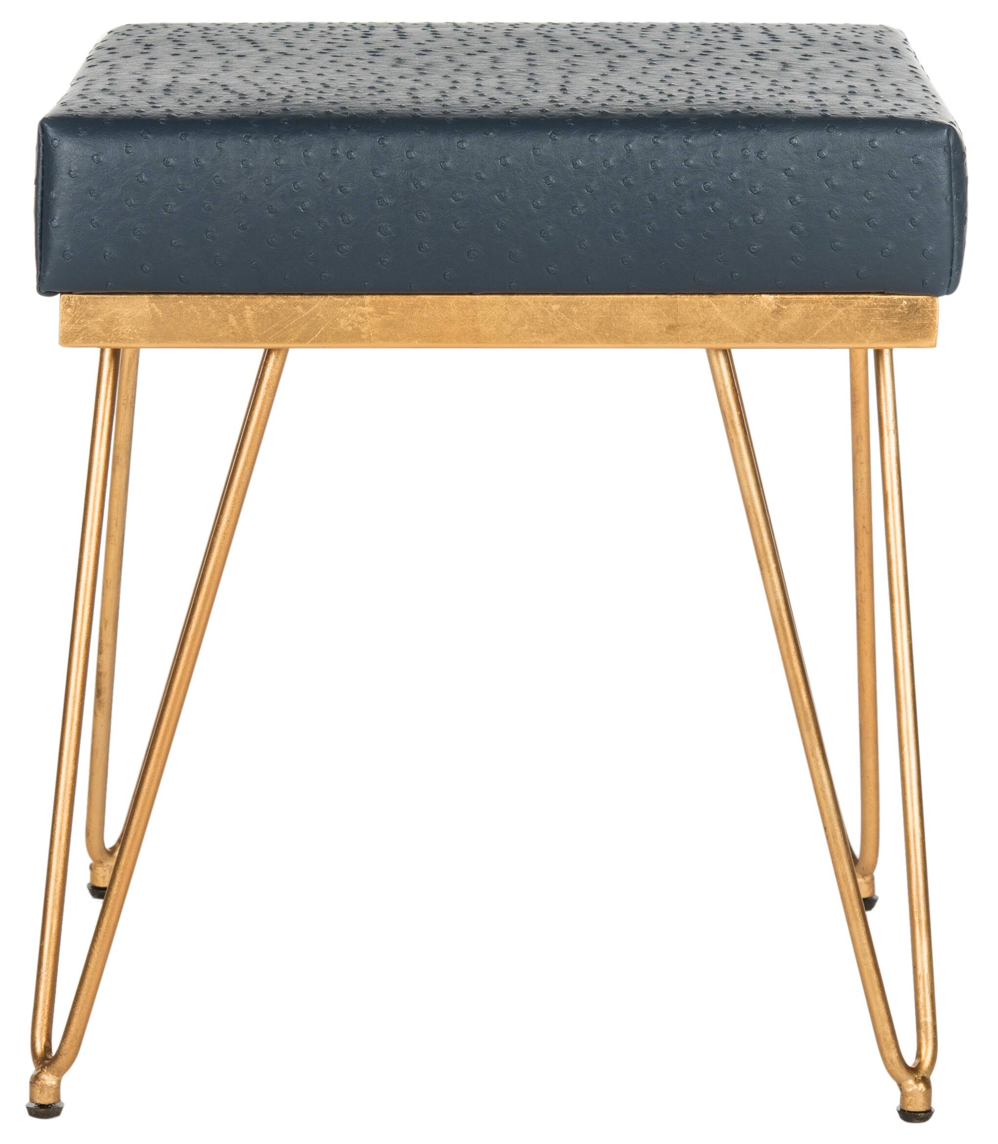 Jenine Square Bench in Navy &#x26; Gold