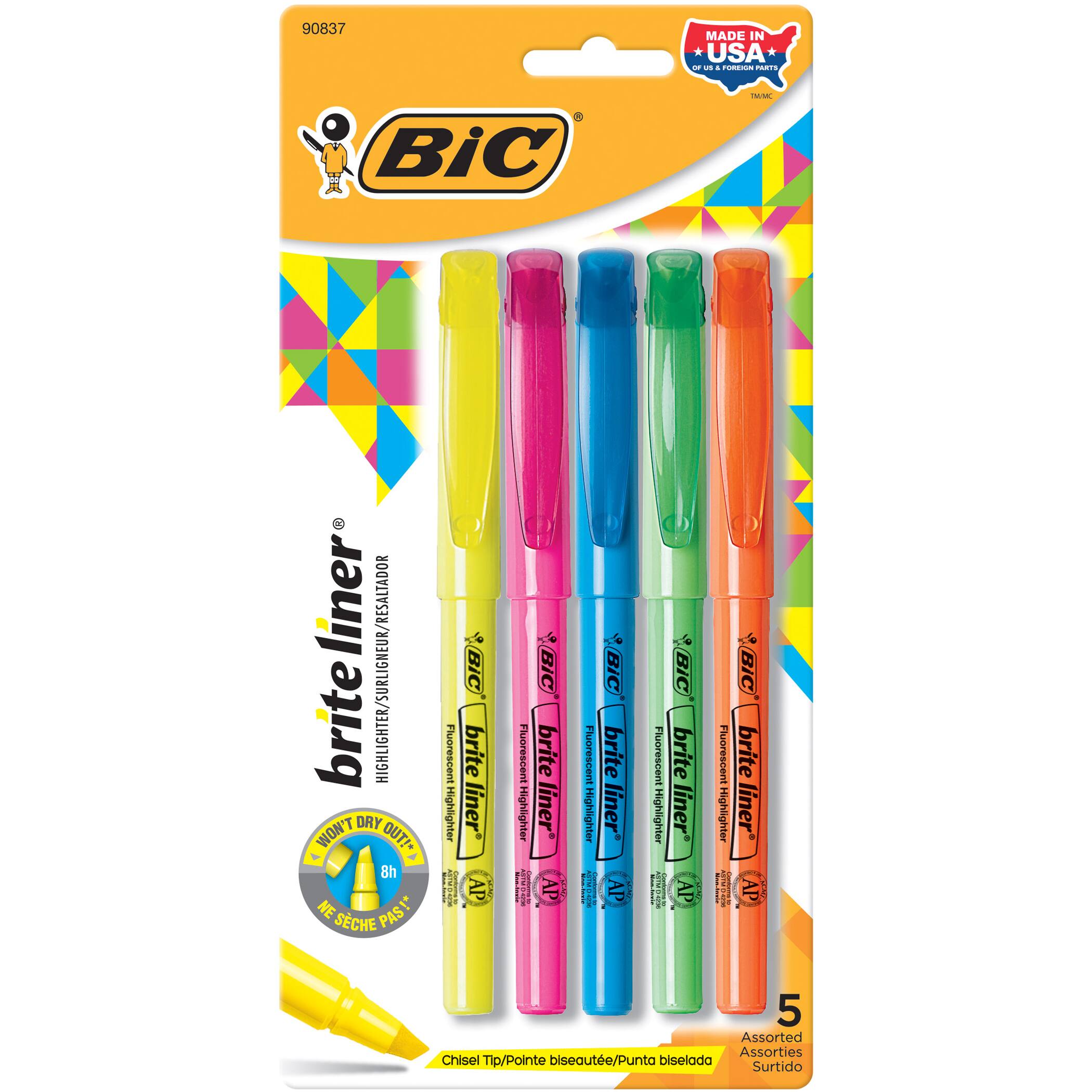 BiC® Bright Liner® Highlighters, 6 Packs