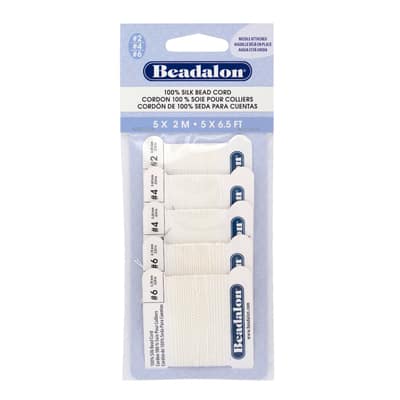 Beadalon® 100% Silk Bead Cord Variety Pack, White image