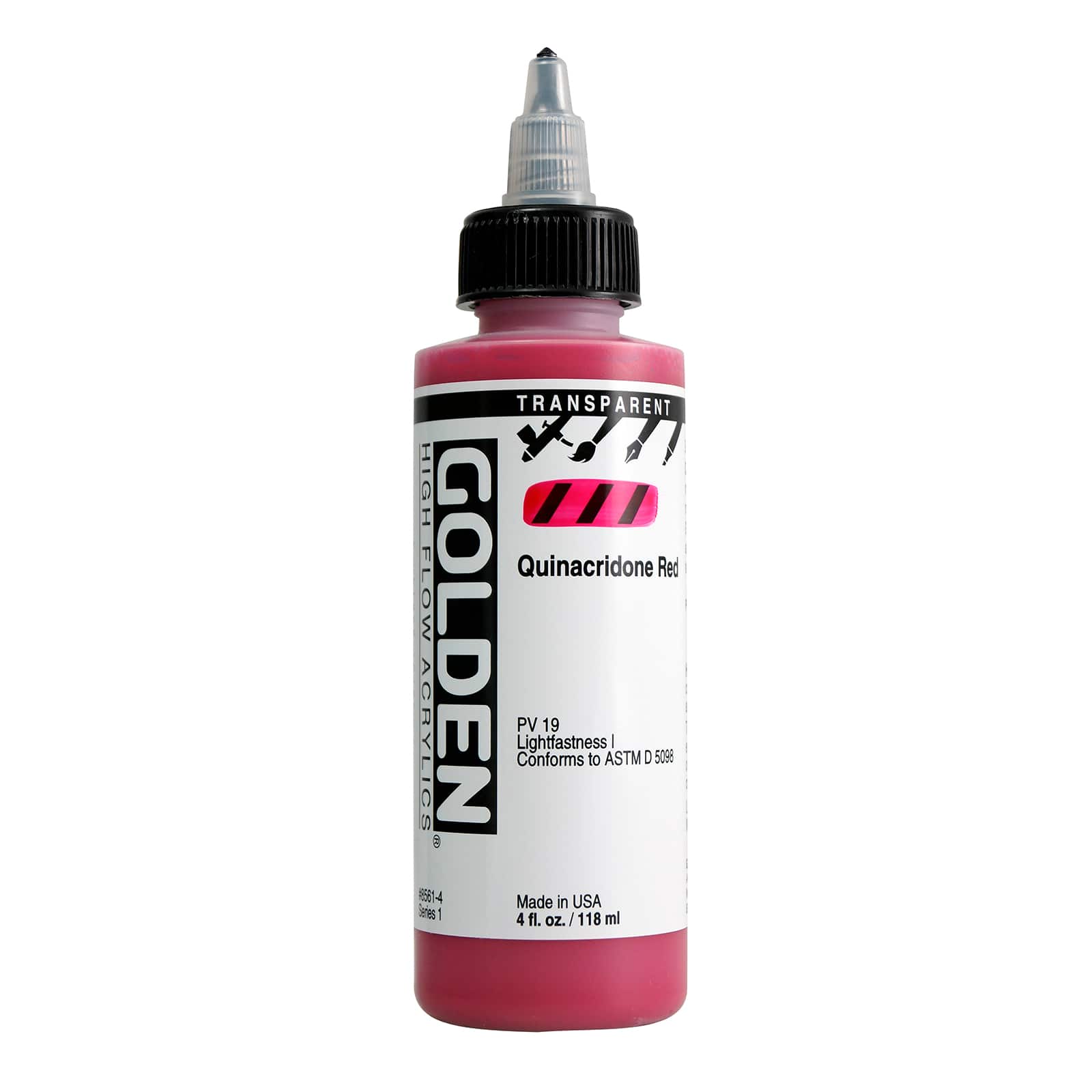 Golden High Flow Acrylics 4 oz Paint in Transparent Quinacridone Red - D022085S - Art and Craft Paint These acrylic paints have an ink-like consistency  sku D022085S
