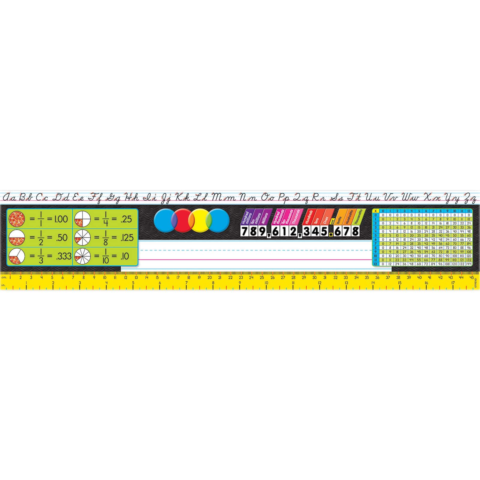 4 Packs: 3 Packs 36 ct. (432 total) Trend Enterprises® Desk Toppers® Grades 3-5 Modern Reference Name Plates, 3.75" x 18"