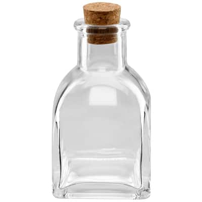 Mini Square Glass Bottle with Cork By Ashland® image