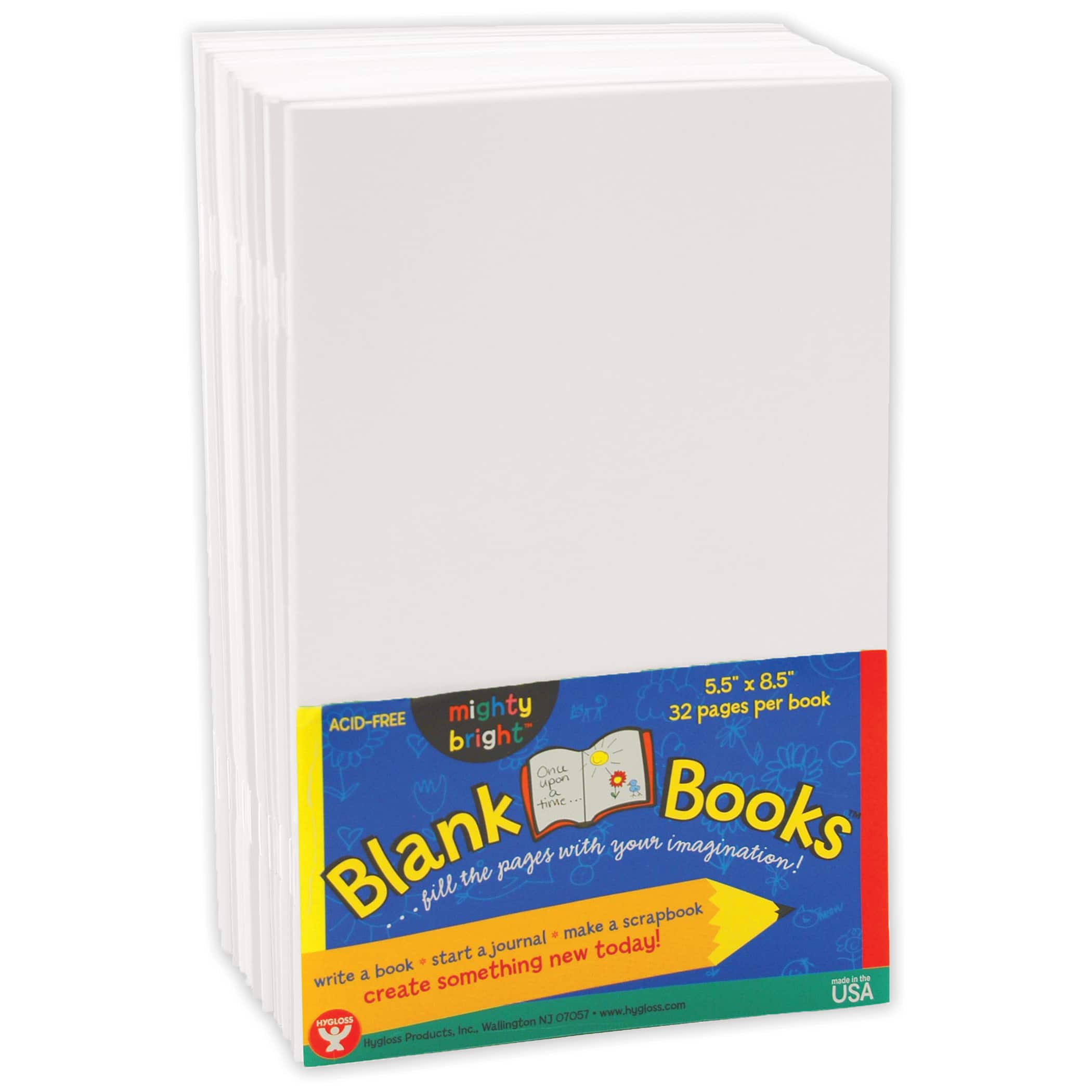 Hygloss Blank Paperback Books, 5.5" x 8.5", White, 20/Pack