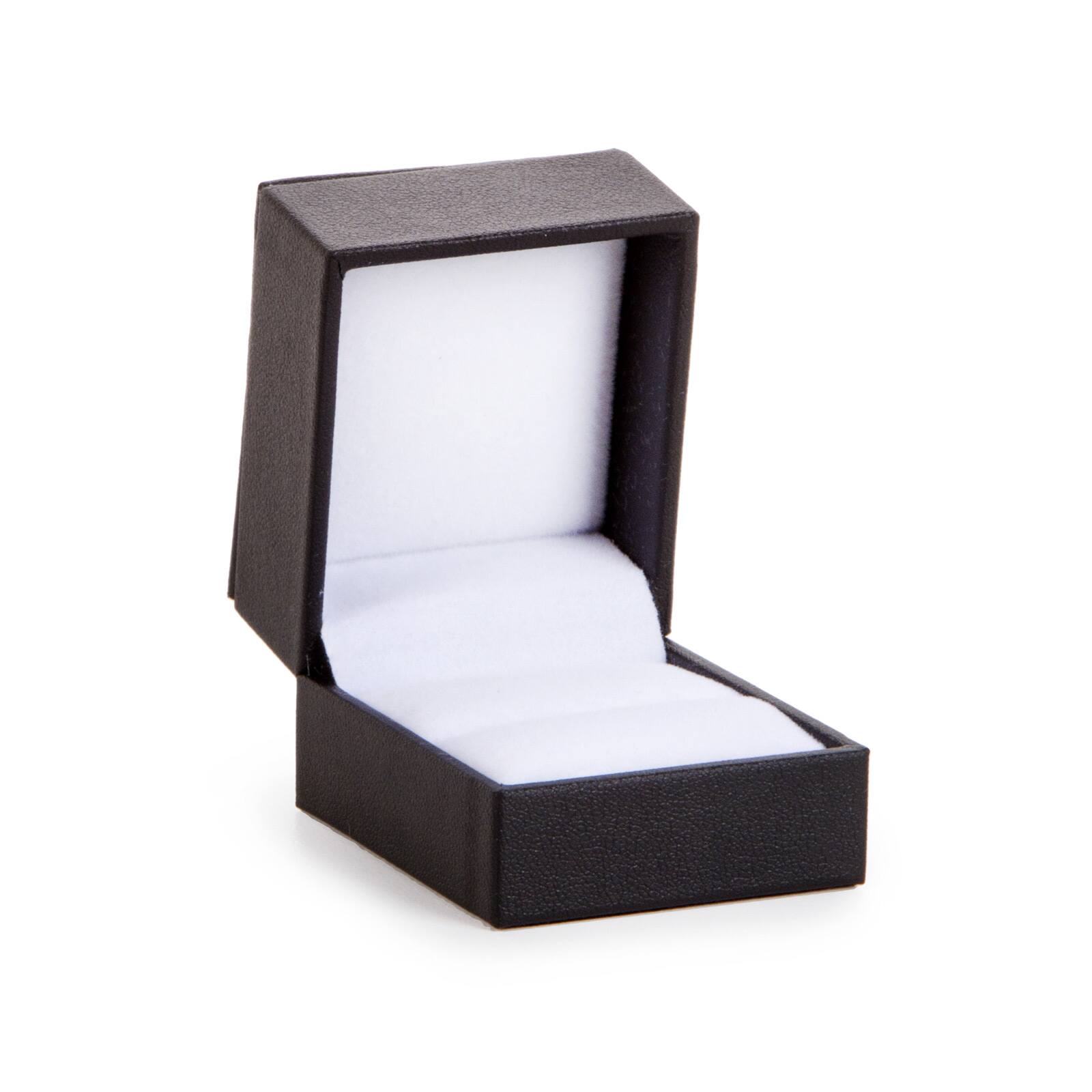 Black Leatherette Ring Box: 1 Black, 1 