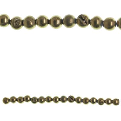 Sedona Druzy Agate Round Beads by Bead Landing™, Gold image