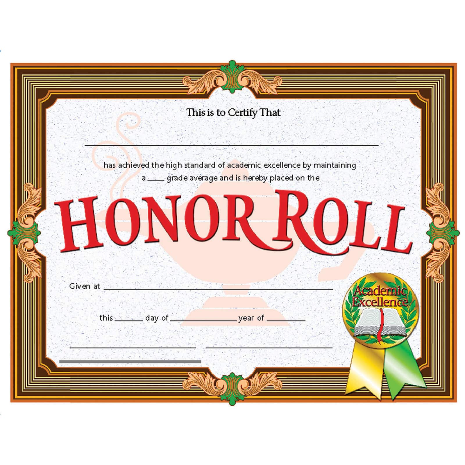 Flipside Products 8.5&#x201D; x 11&#x201D; Red &#x26; Gold Honor Roll Awards, 6 Pack Bundle