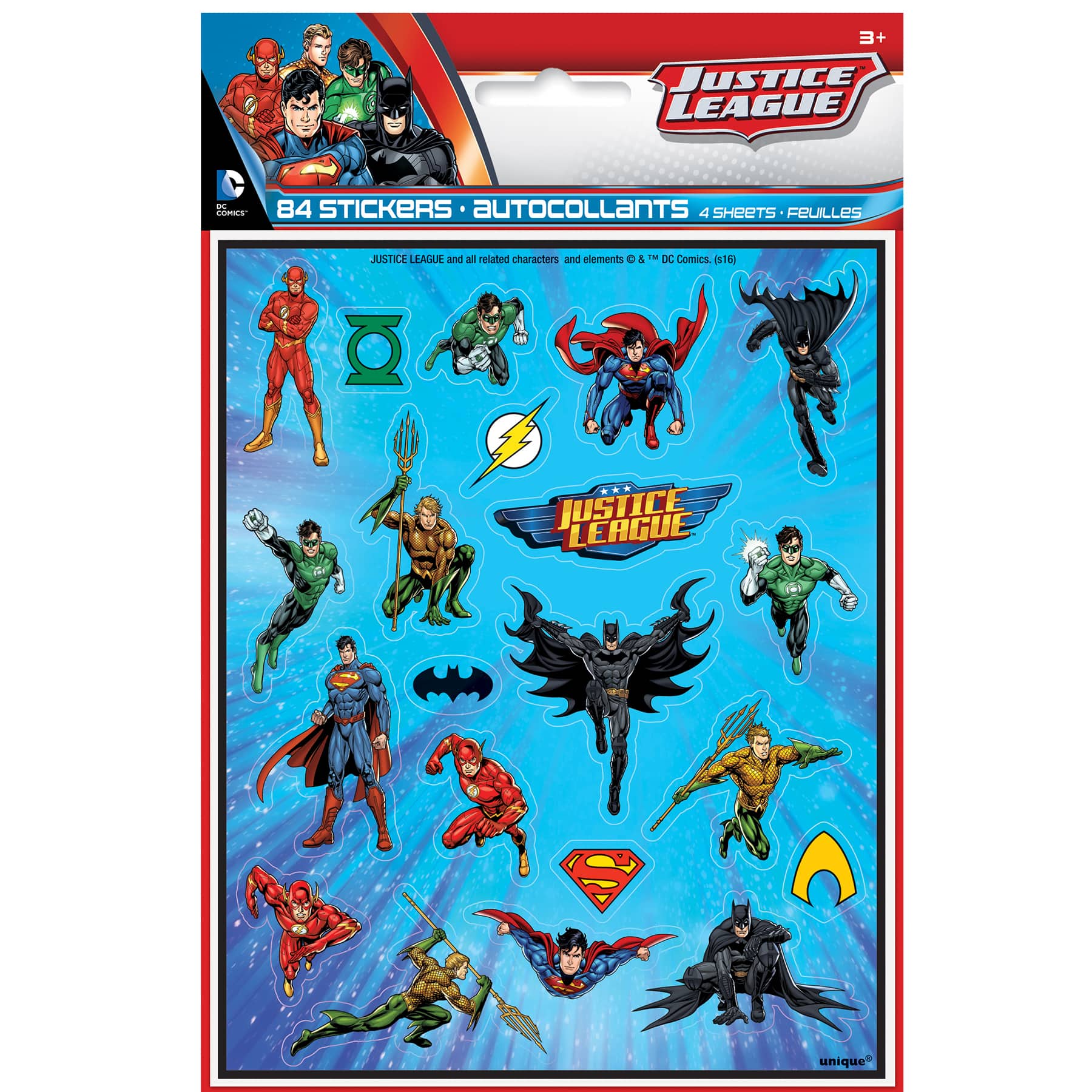 Party Favors 25 Justice League Girls Stickers Assorted 2.5" x 2.5" each 