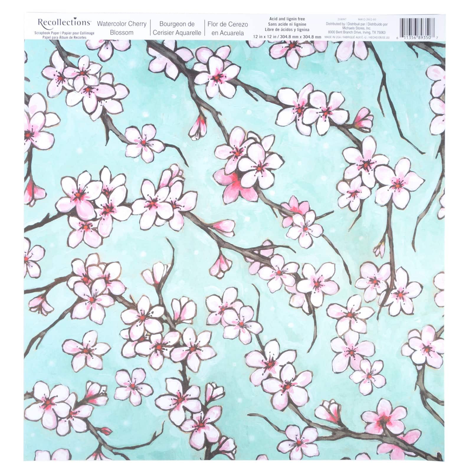 Shop For The Watercolor Cherry Blossom Scrapbook Paper By Recollections At Michaels