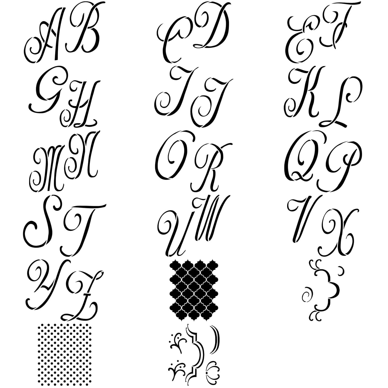 6 Pack: DIY Home Script Alphabet Monogram Stencils by ArtMinds® | Michaels