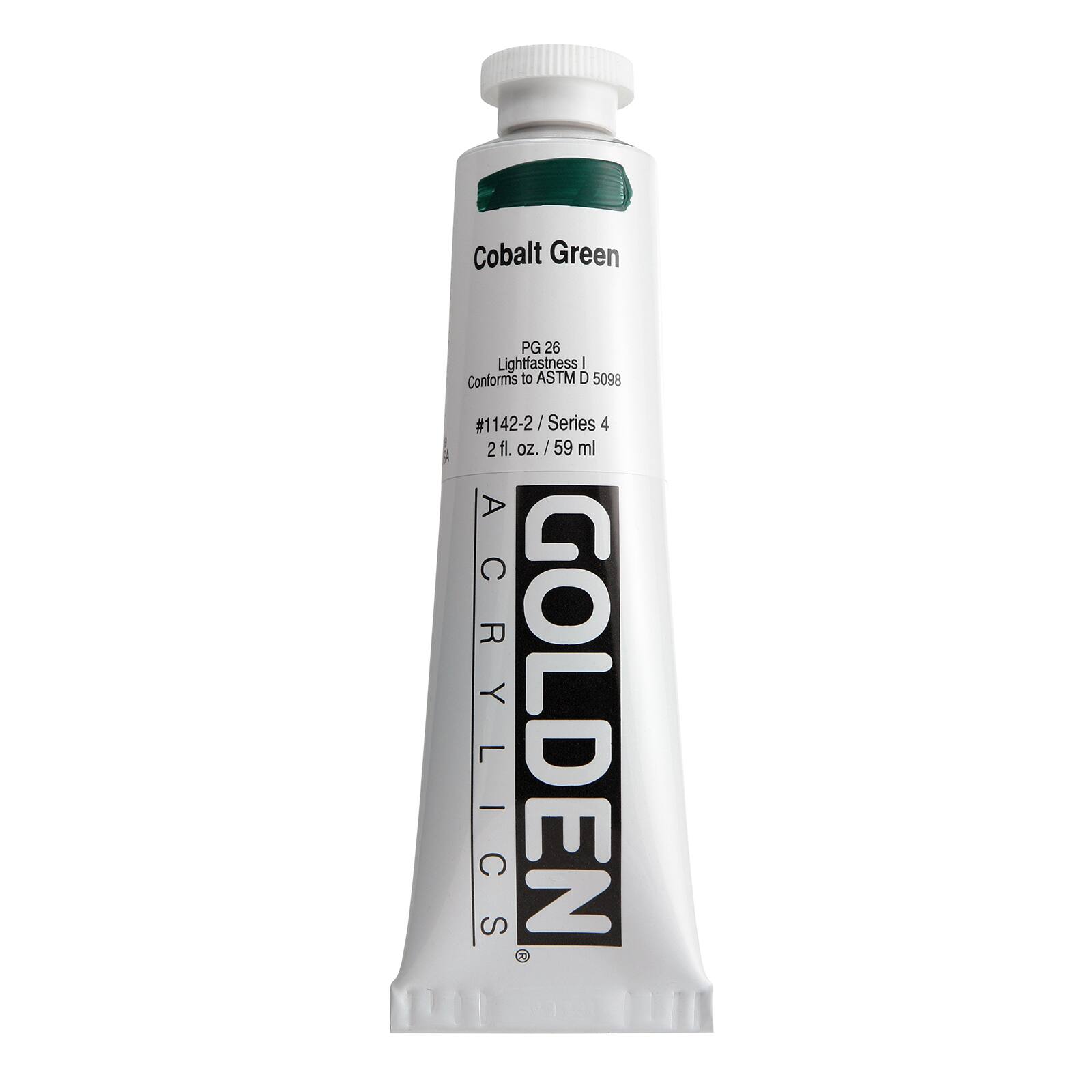 Golden Heavy Body Acrylic Paint, 2 oz in Cobalt Green