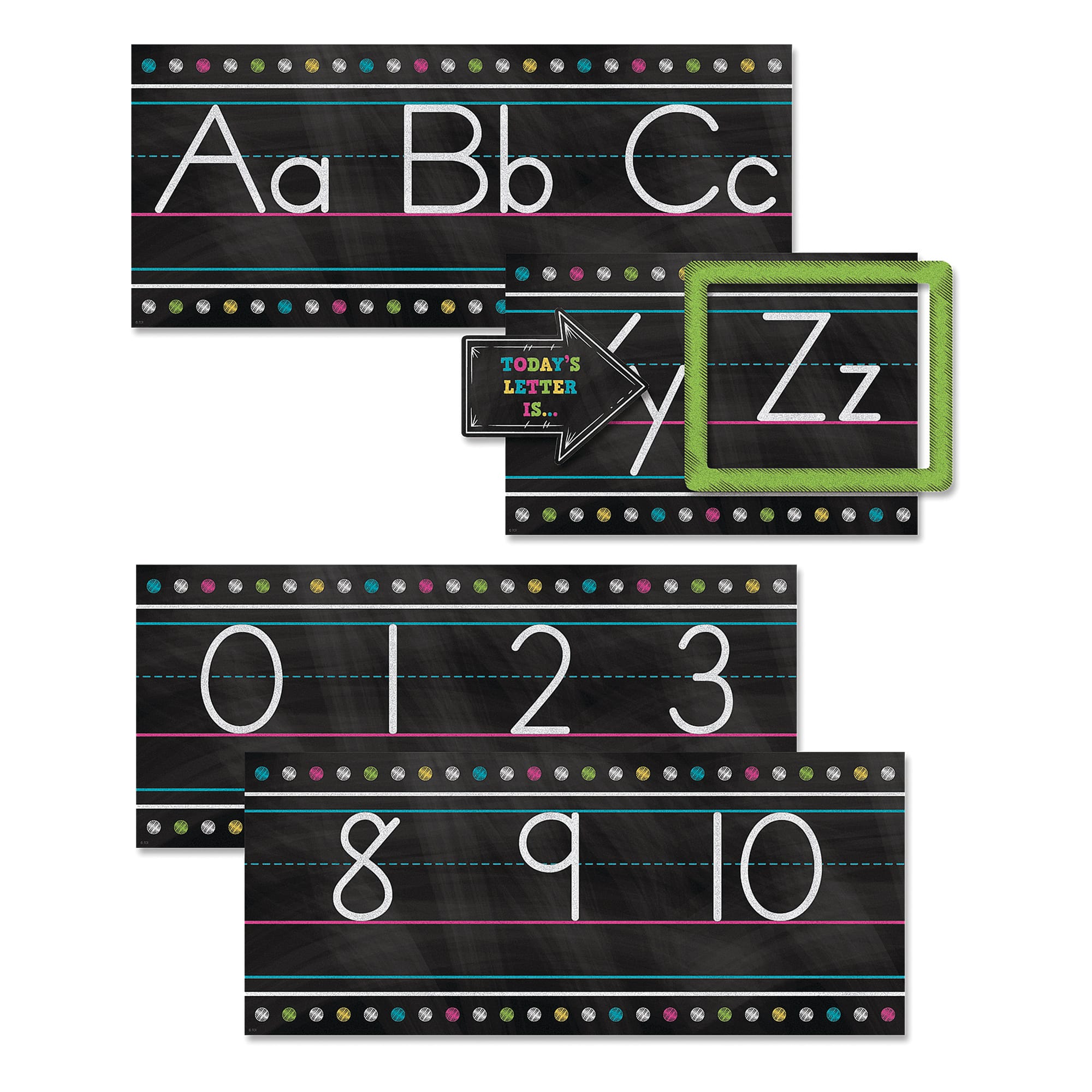 Carson-Dellosa&#x2122; Chalkboard Brights Alphabet Line Bulletin Board Set