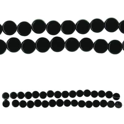 Jet Black Coin Glass Beads, 10mm by Bead Landing™ image