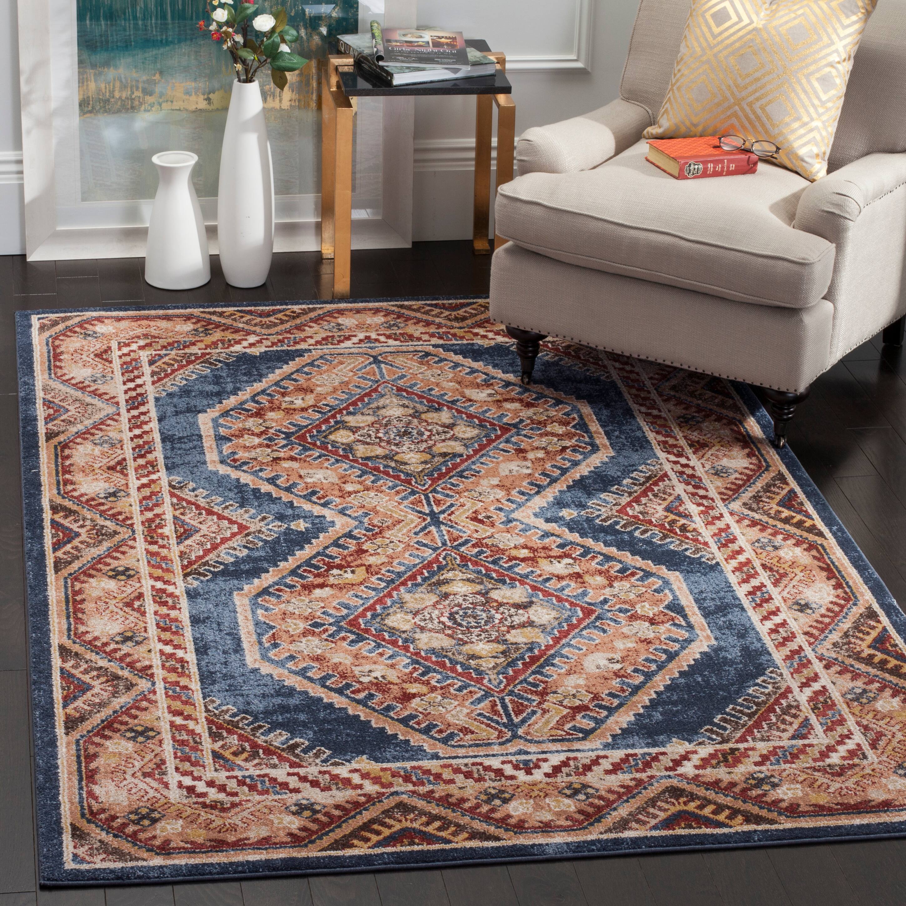 Bijar Border Diamond 4&#x27; X 6&#x27; Area Rug