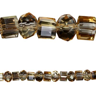 Bead Gallery® Faceted Glass Cube & Rondelle Mix, Amber image