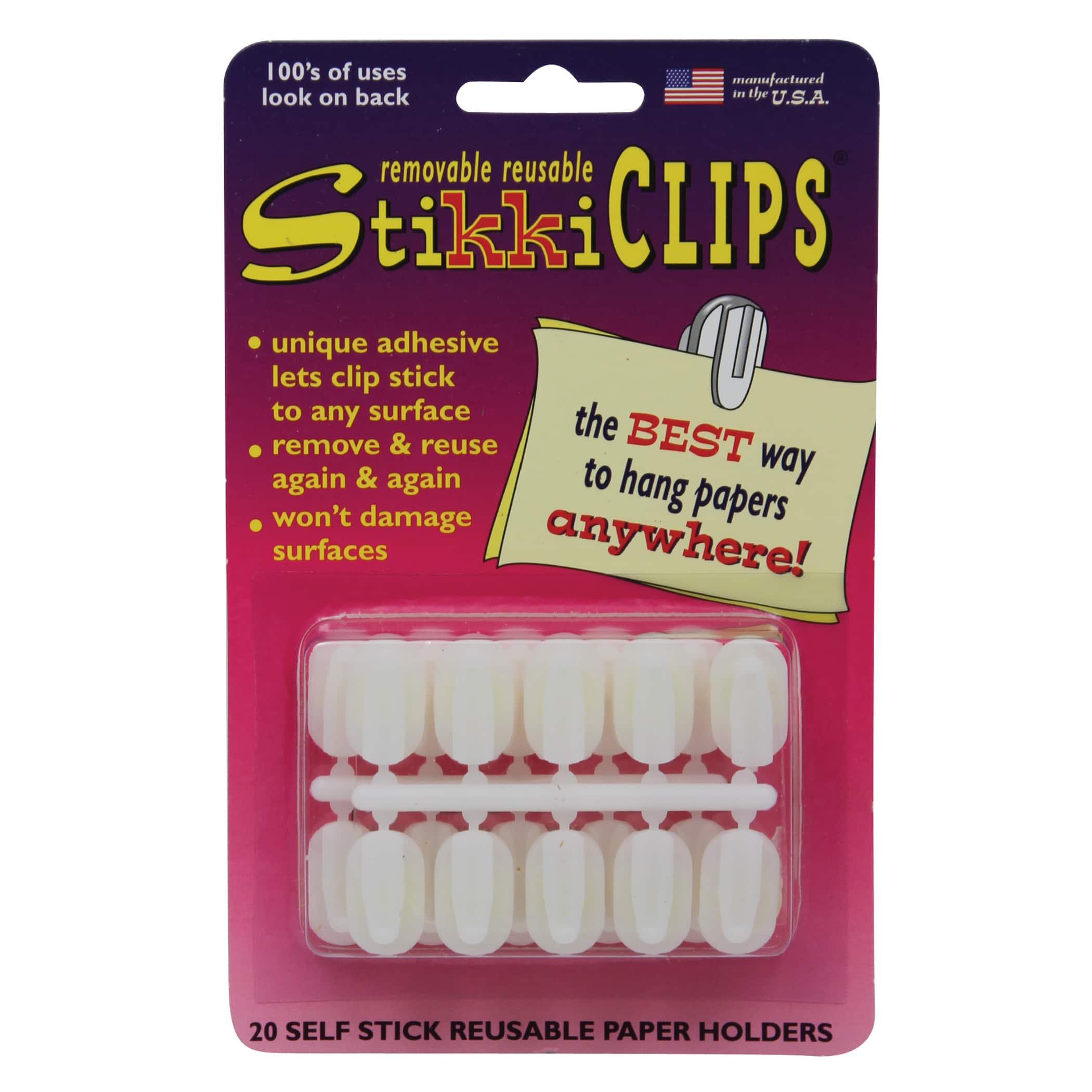 36 Packs: 20 ct. (720 total) StikkiCLIPS&#xAE; White Clips
