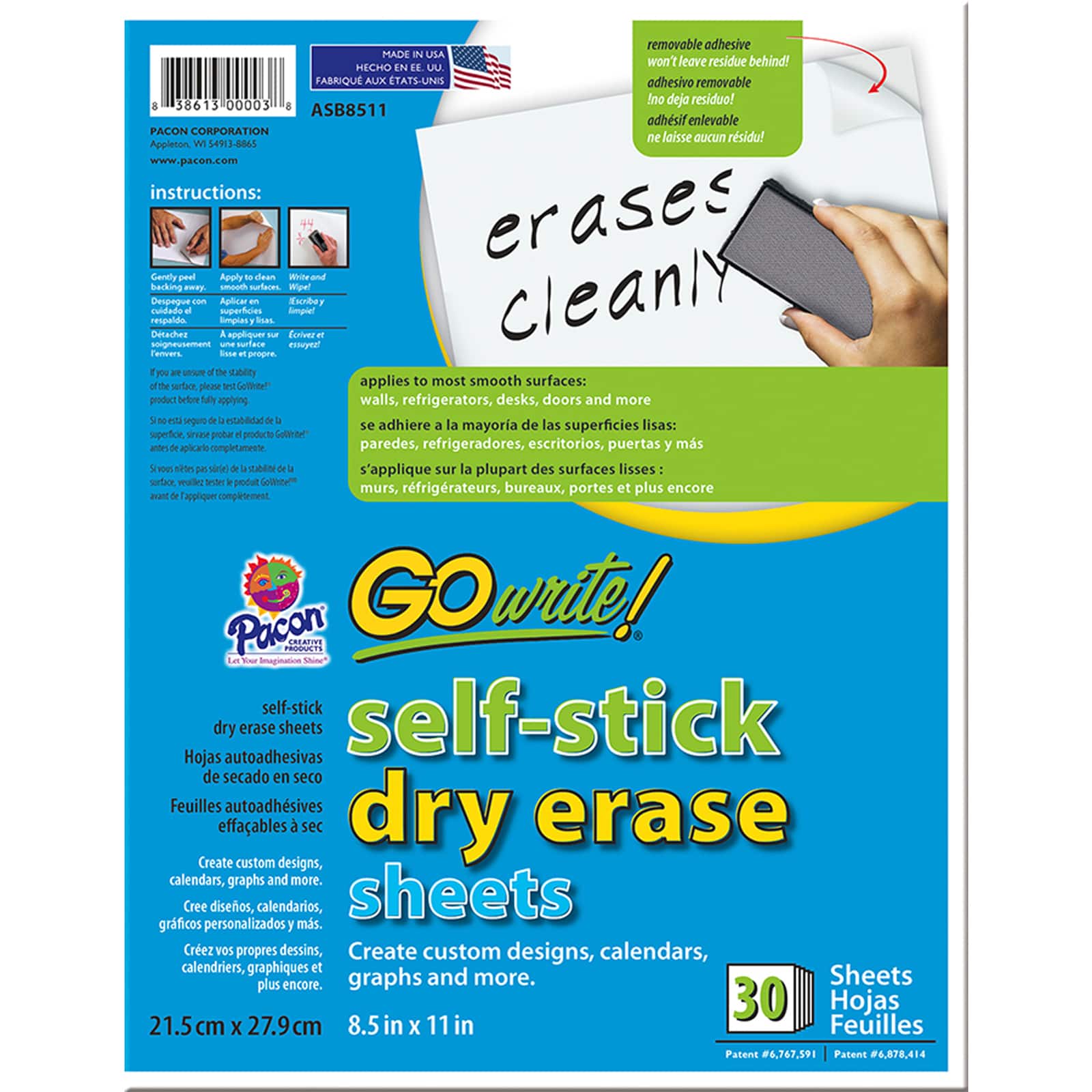 5 Packs: 30 ct. (150 total) GoWrite!® Self-Stick Dry Erase Sheets
