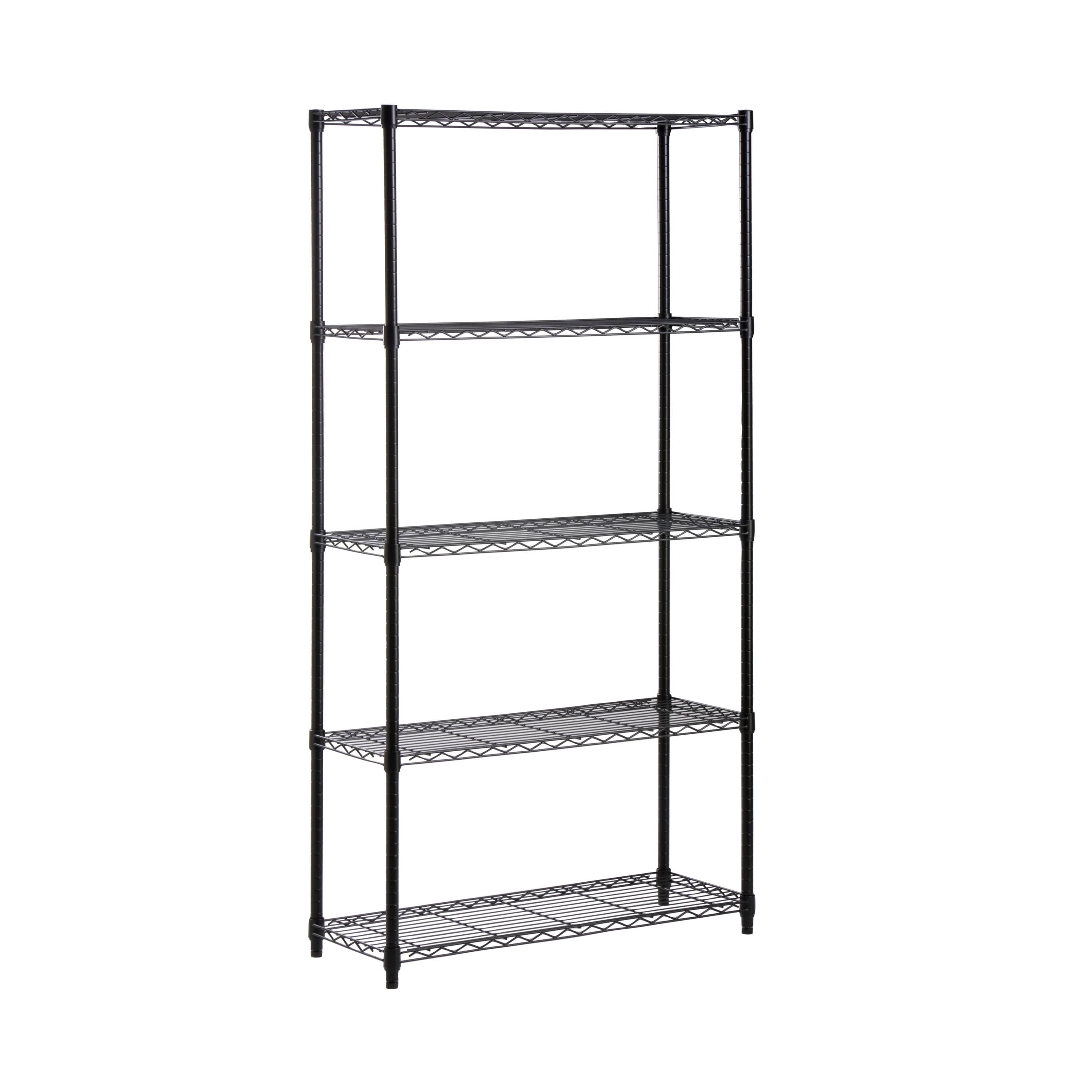 Honey Can Do Black 5-Tier Adjustable Storage Shelving Unit