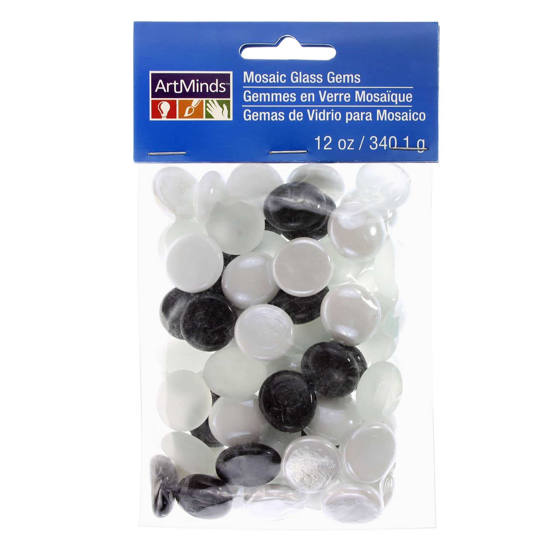 Find the Black & White Mosaic Glass Gems by ArtMindsÂ® at Michaels.com