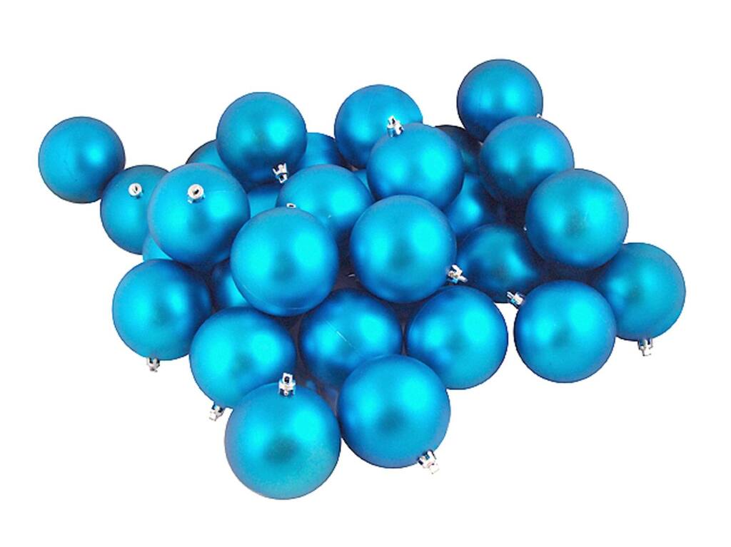 60ct Matte Turquoise Blue Shatterproof Ball Ornaments