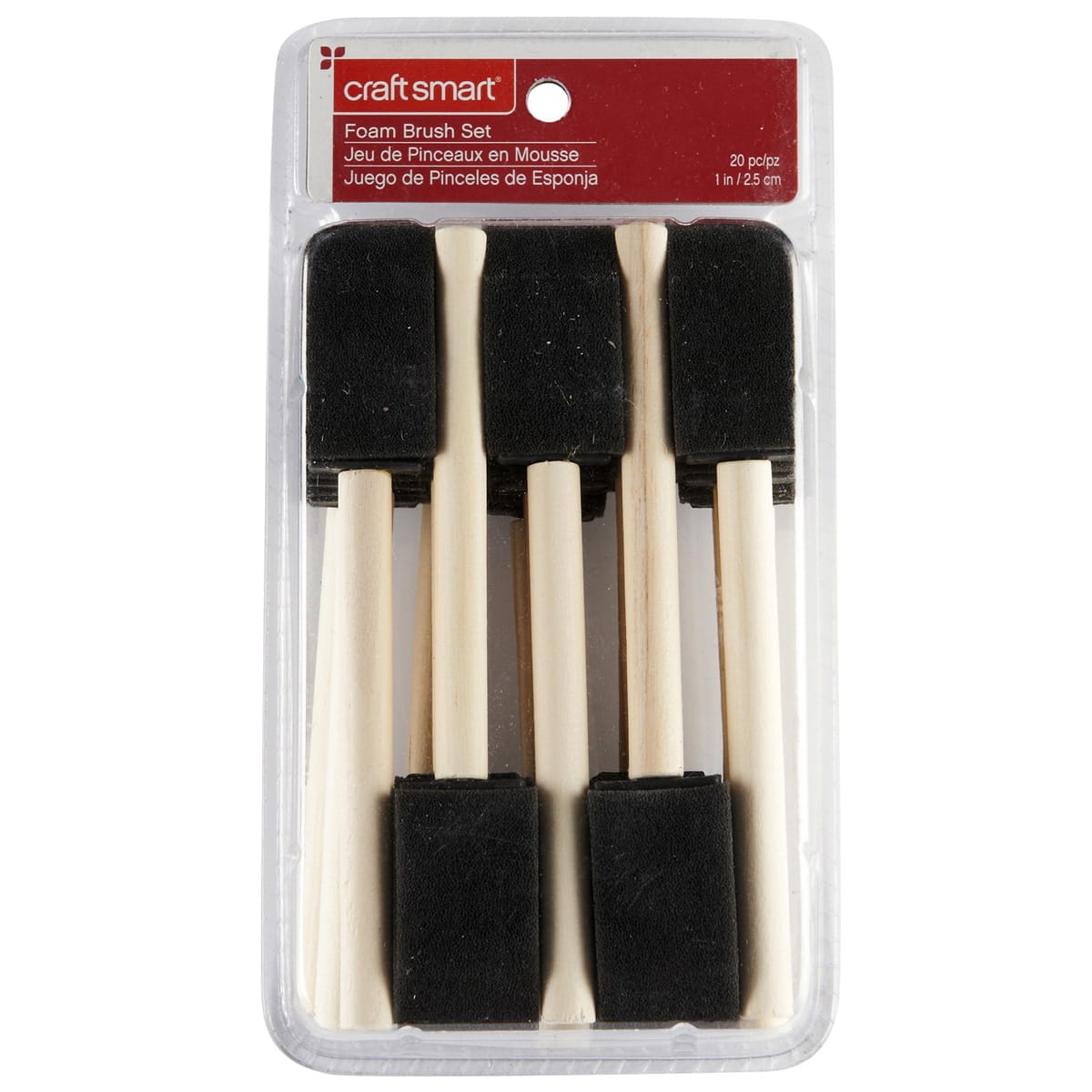 Craft Smart 1 Foam Brush Value Pack Set - 20 ct