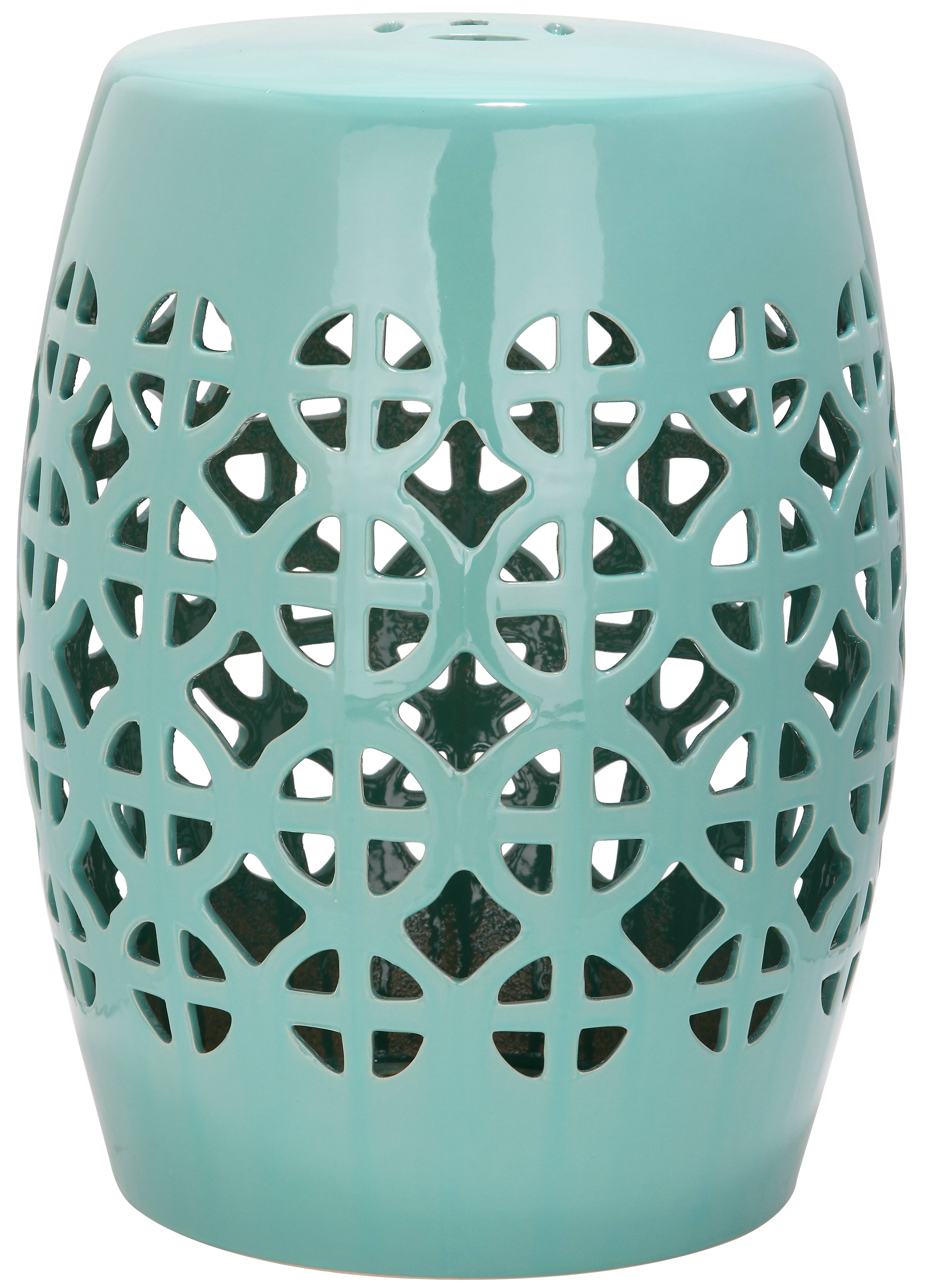 Circle Lattice Garden Stool in Robins Egg Blue