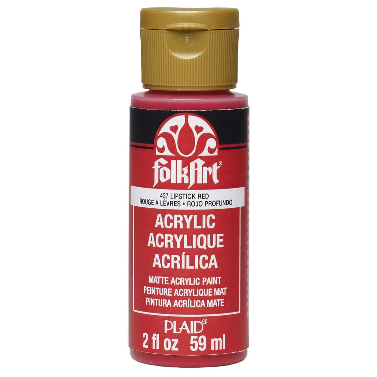 FolkArt Matte Acrylic Paint - Lipstick Red, 2 oz, Bottle