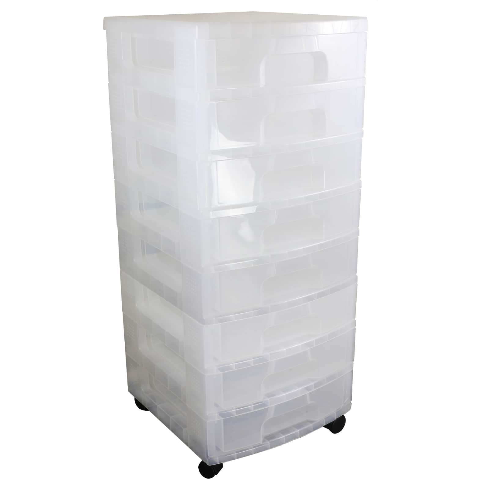 White/Gray Plastic 8-Drawer Storage Cart