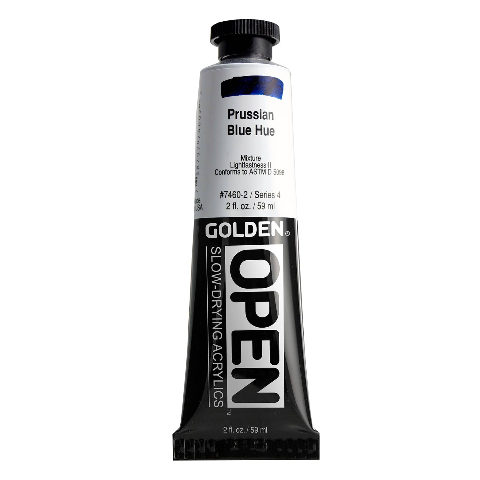 Golden OPEN Slow-Drying Acrylics, 2 oz Paint in Prussian Blue Hue