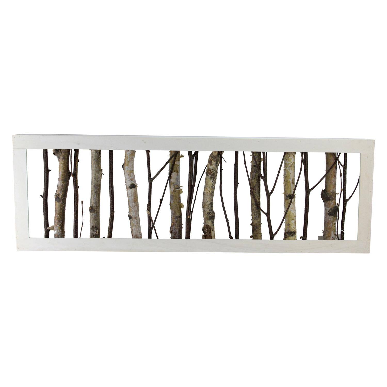 26.75" Mixed Branches in White Wood Frame