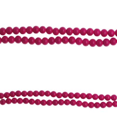 Bead Gallery® Round Opaque Glass Beads, Fuchsia image