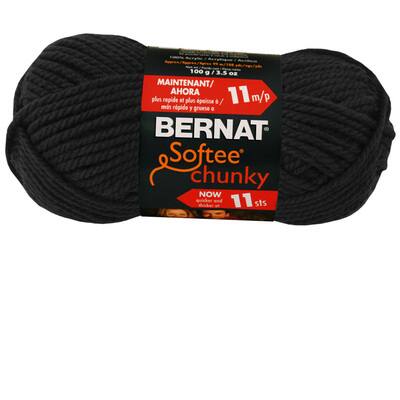 Bernat Softee Chunky Yarn, 3.5 Oz, Gauge 6 Super Bulky, Black