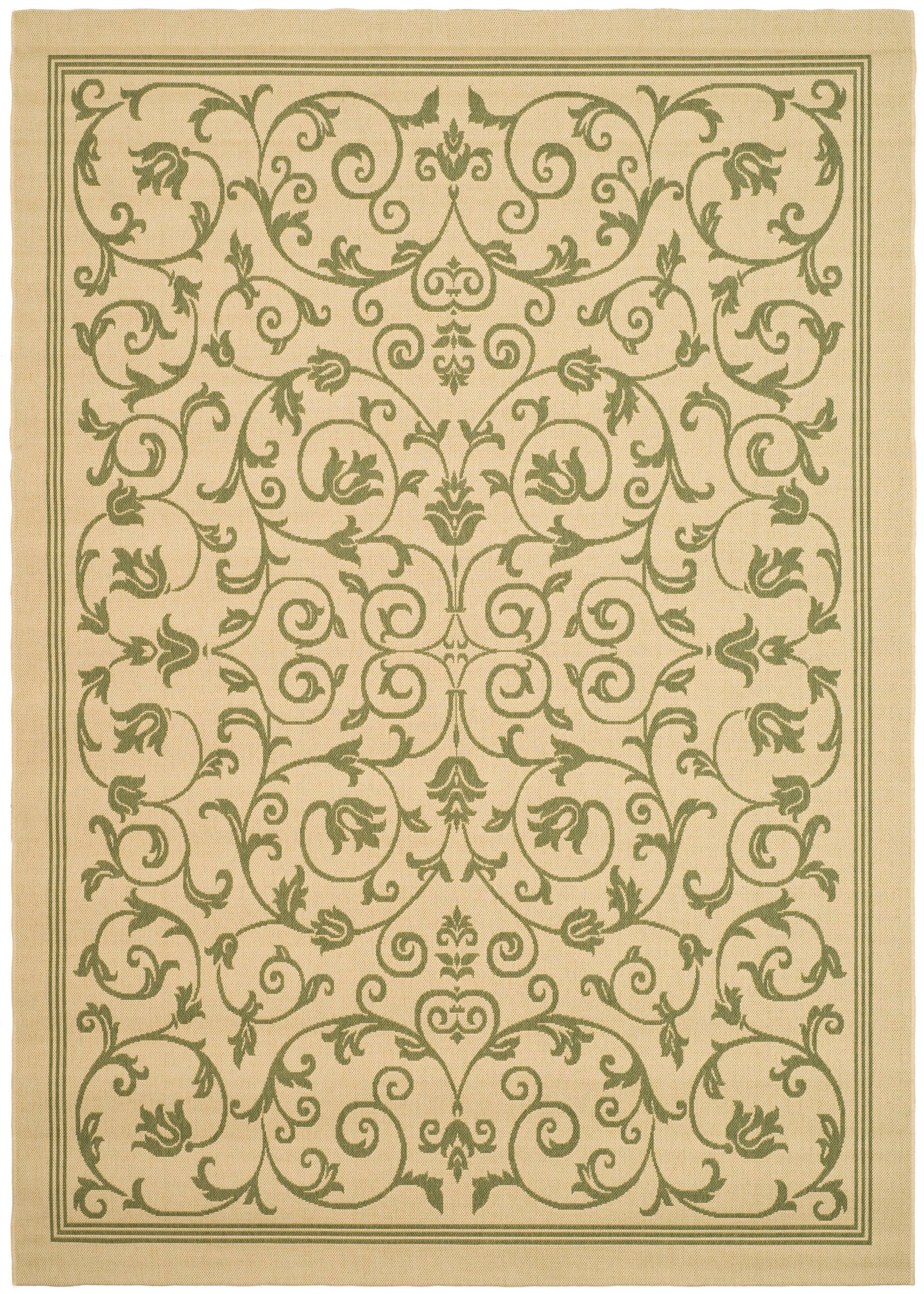 Courtyard Floral Scroll 4' X 5'-7" Area Rug