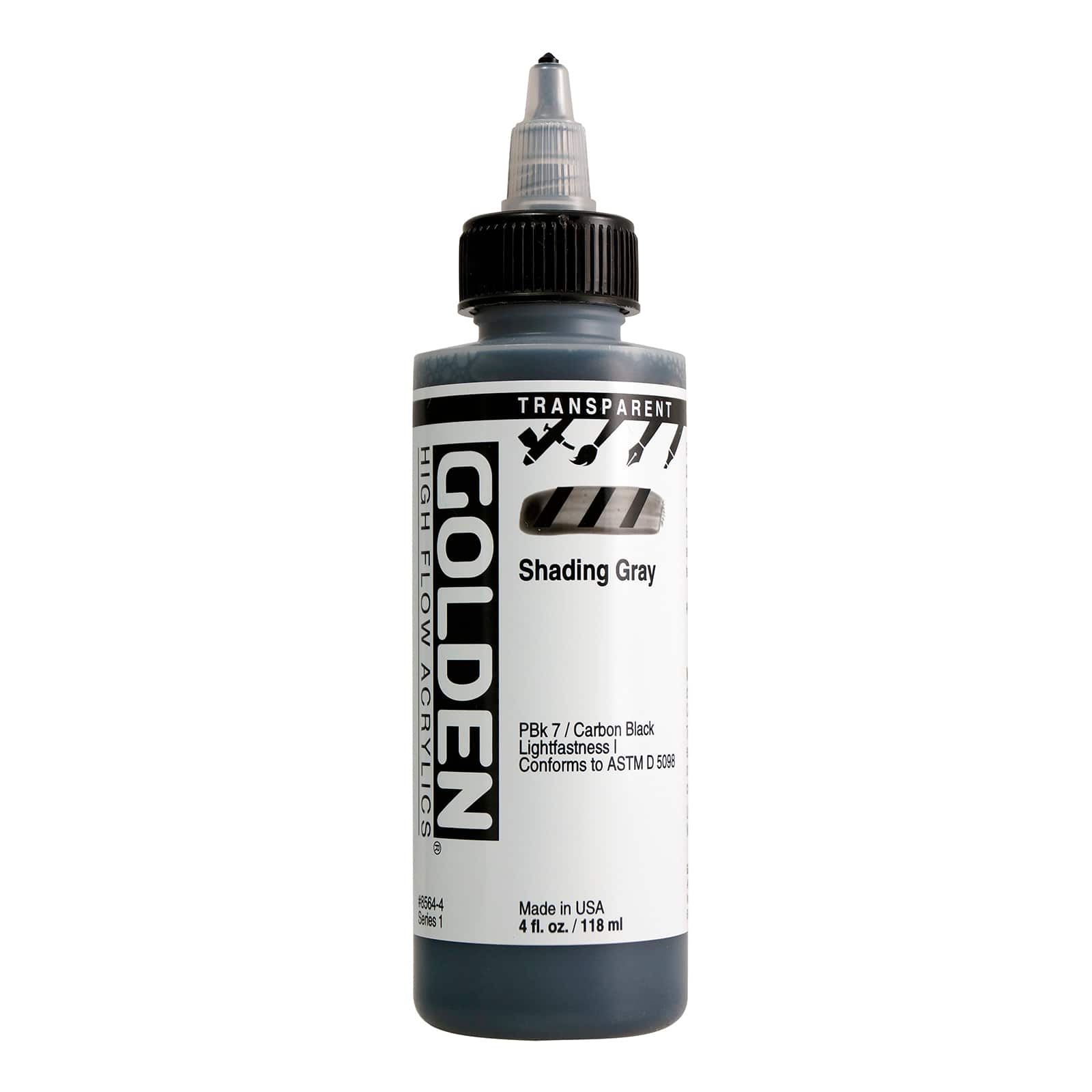 Golden High Flow Acrylics 4 oz Paint in Transparent Shading Gray