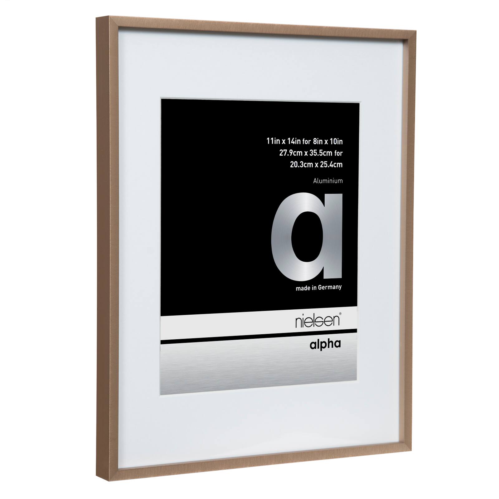 Nielsen&#xAE; Alpha Brushed Bronze Aluminum Matted Frame