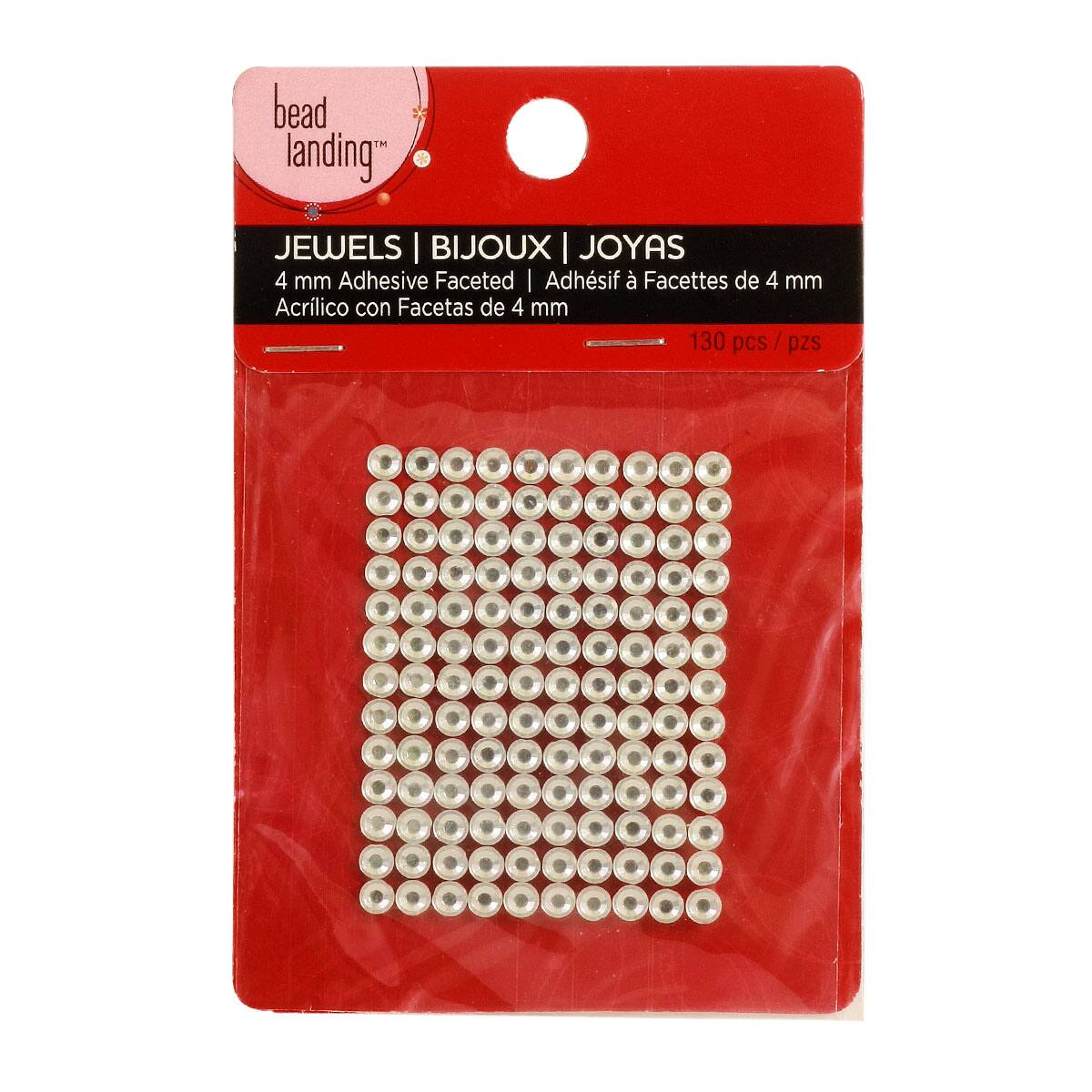 Bead Landing&#x2122; Adhesive Faceted Jewels, Clear
